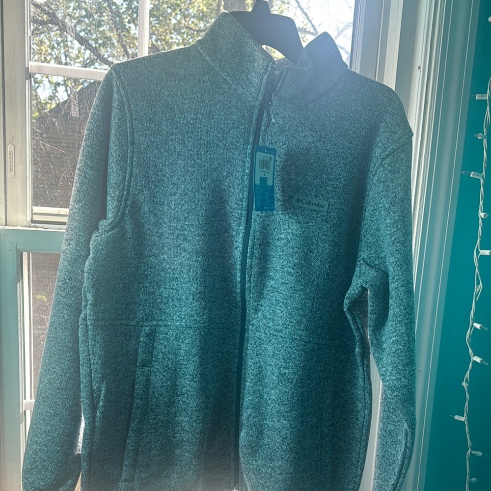 Columbia Gray Zip Up Sweater with Soft Texture